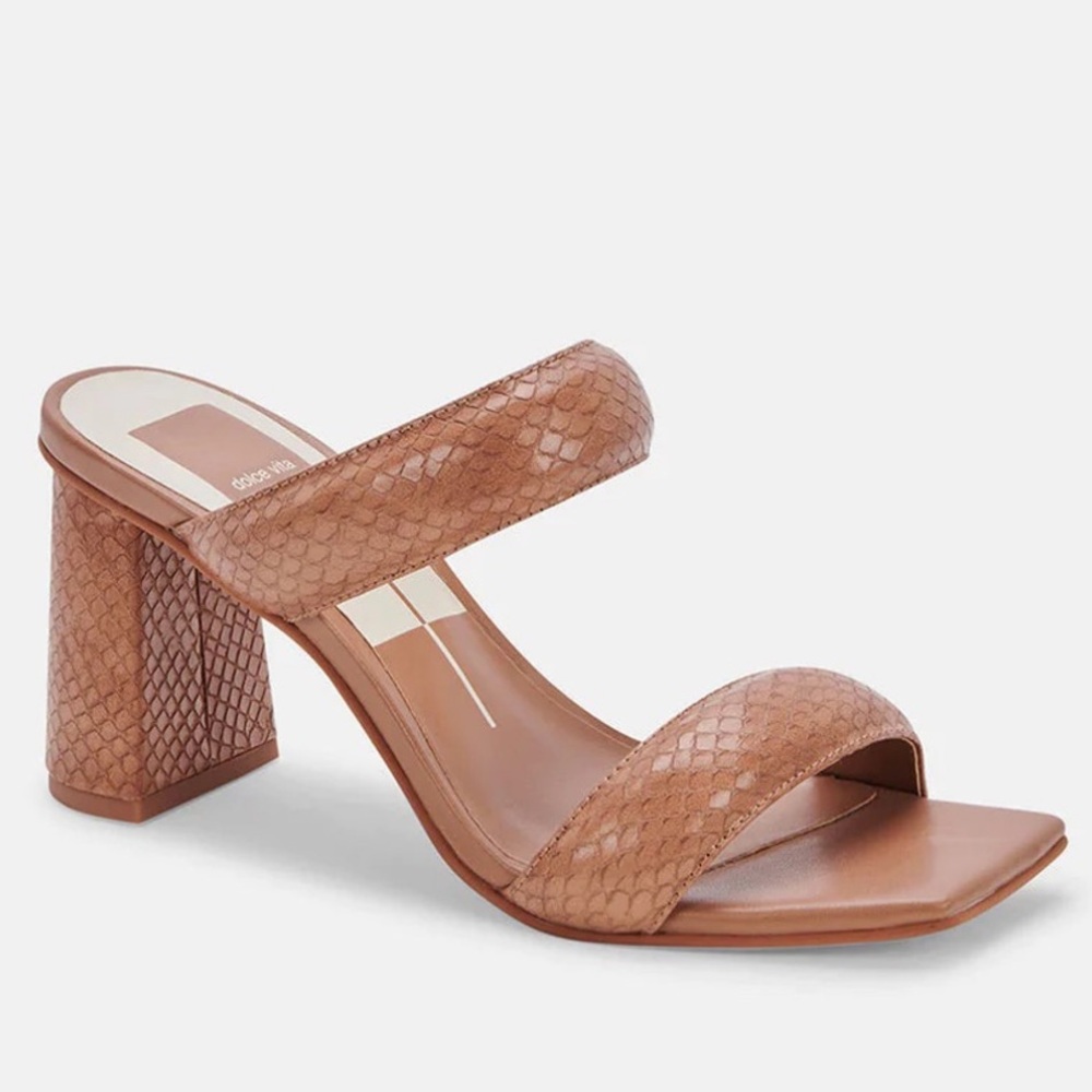 Brown Dolce Vita Pascoe Square Toe Heels